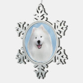 Teddy de Samojeed Tin Sneeuwvlok Ornament (Rechts)