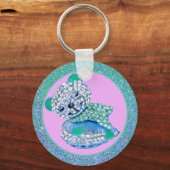 Teddy draagt een slopende schoonheid met een dunne sleutelhanger (Voorkant)