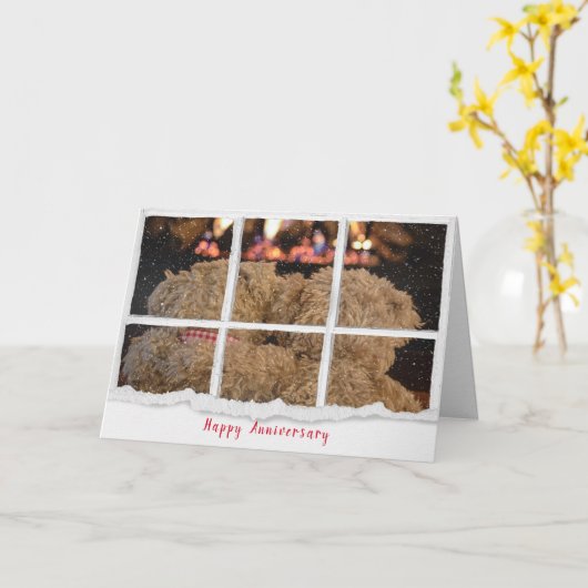 teddy draagt fireplace kaart (Gele Bloem)