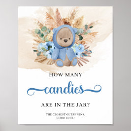 Teddy draagt hoeveel Snoepjes er zijn in de Jar ga Poster