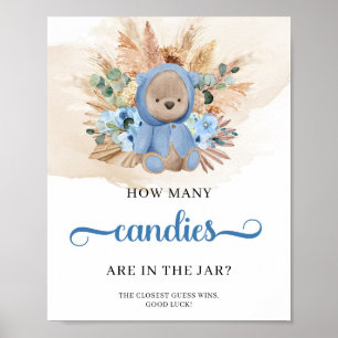 Teddy draagt hoeveel Snoepjes er zijn in de Jar ga Poster
