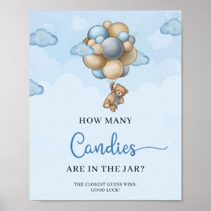 Teddy draagt hoeveel Snoepjes er zijn in de Jar ga Poster