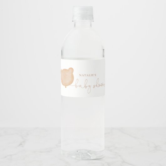 Teddy draagt picknick waterfles labels etiket (Voorkant)