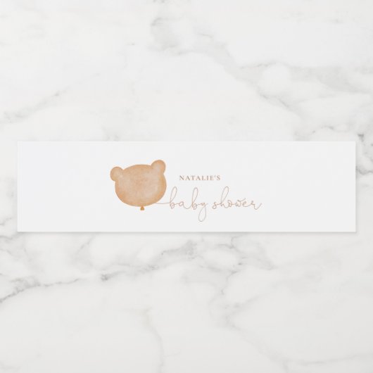 Teddy draagt picknick waterfles labels waterfles etiket (Enkel label)