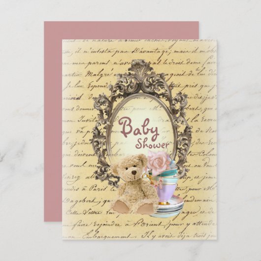 teddy draagt uitnodiging tot douche in frankrijk (Voorkant / Achterkant)