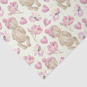 Teddy draagt Waterverf Floral op Ivory Tissuepapier (Detail)