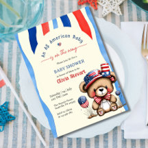 Teddy een volledig Amerikaanse baby 4 juli baby sh