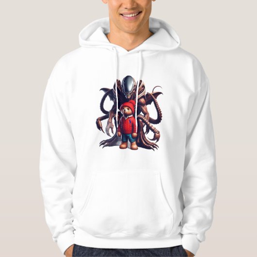 Teddy en Alien 004 Hoodie (Voorkant)