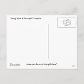 Teddy en een mand van harten feestdagenkaart (Achterkant)