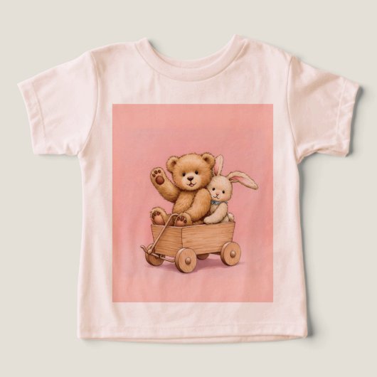 Teddy en konijn in een kar (Design voorkant)