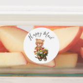 Teddy Foral Happy Mail Rustic Baby shower Labels (Aangebracht)