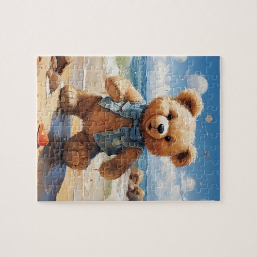 Teddy gaat naar het strand! Beren puzzel (Horizontaal)