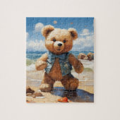 Teddy gaat naar het strand! Beren puzzel Legpuzzel (Verticaal)
