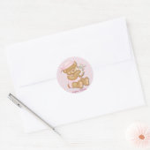 Teddy Girl Pasen Ronde Sticker (Envelop)