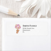 Teddy Girl Pink-ballonnen Etiket (Insitu)