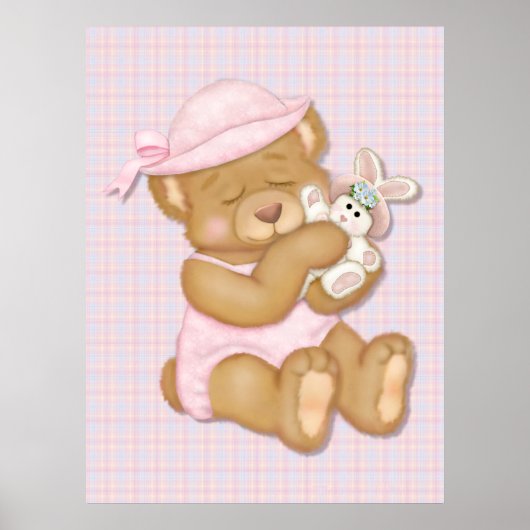 Teddy Girl Pink Poster (Voorkant)