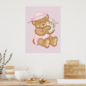 Teddy Girl Pink Poster (Keuken)
