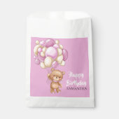 Teddy Girl Roze Verjaardag Bedankzakje (Voorkant)