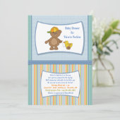 Teddy Guy Baby Shower Uitnodiging (Staand voorkant)