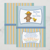 Teddy Guy Baby Shower Uitnodiging (Voorkant / Achterkant)