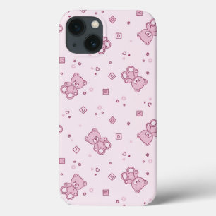 Teddy heeft achtergrond Roze Case-Mate iPhone Case