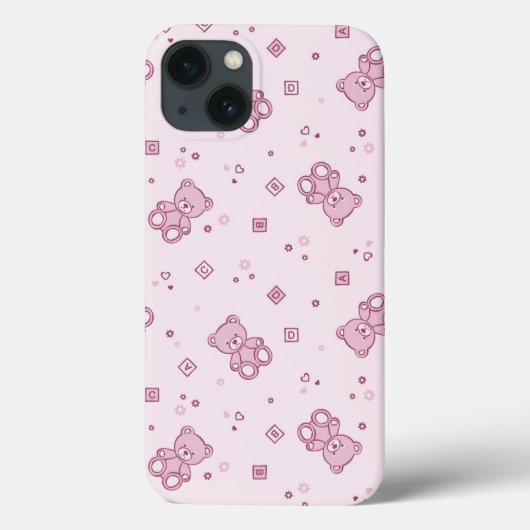 Teddy heeft achtergrond Roze Case-Mate iPhone Case (Achterkant)