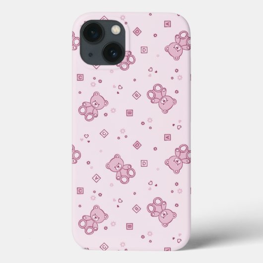Teddy heeft achtergrond Roze Case-Mate iPhone Case (Achterkant)