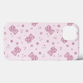 Teddy heeft achtergrond Roze Case-Mate iPhone Case (Achterkant (horizontaal))