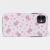 Teddy heeft achtergrond Roze Case-Mate iPhone Case (Achterkant (horizontaal))