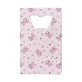 Teddy heeft achtergrond Roze Creditkaart Flessenopener (Achterkant)