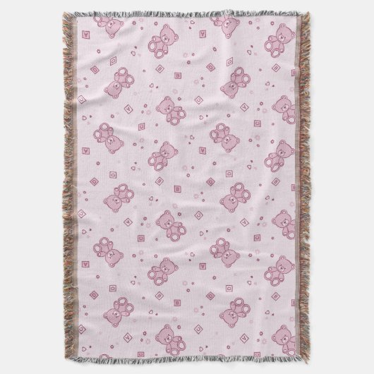 Teddy heeft achtergrond Roze Deken (Voorkant Verticaal)