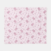 Teddy heeft achtergrond Roze Fleece Deken (Voorkant (Horizontaal))