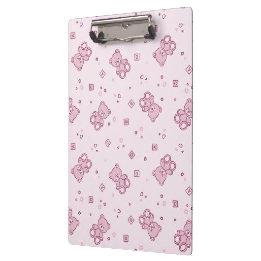 Teddy heeft achtergrond Roze Klembord (Links)