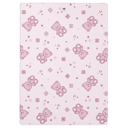 Teddy heeft achtergrond Roze Klembord (Achterkant)