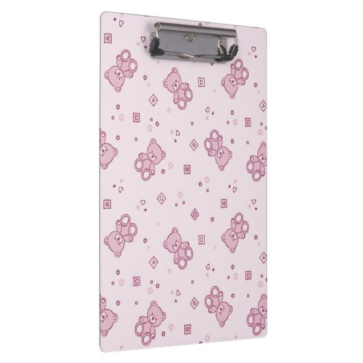 Teddy heeft achtergrond Roze Klembord (Rechts)