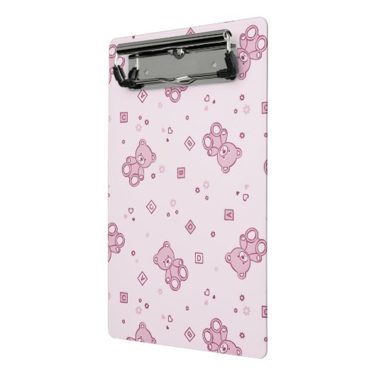Teddy heeft achtergrond Roze Mini Klembord (Angled2)