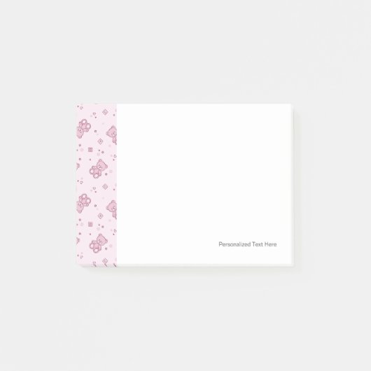 Teddy heeft achtergrond Roze Post-it® Notes (Voorkant)