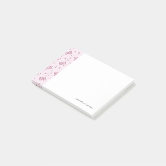 Teddy heeft achtergrond Roze Post-it® Notes (Schuin)