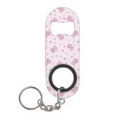 Teddy heeft achtergrond Roze Sleutelhanger Flessenopener (Voorkant)