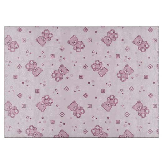 Teddy heeft achtergrond Roze Snijplank (Voorkant)