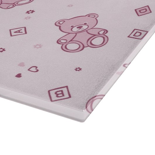 Teddy heeft achtergrond Roze Snijplank (Hoek)