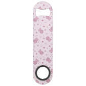 Teddy heeft achtergrond Roze Speed Flessenopener (Voorkant)
