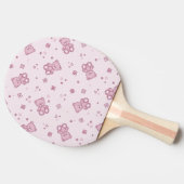 Teddy heeft achtergrond Roze Tafeltennisbatje (Zijkant)