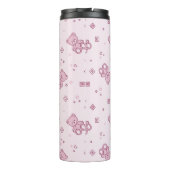 Teddy heeft achtergrond Roze Thermosbeker (Achterkant)