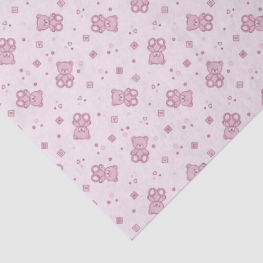 Teddy heeft achtergrond Roze Tissuepapier (Detail)