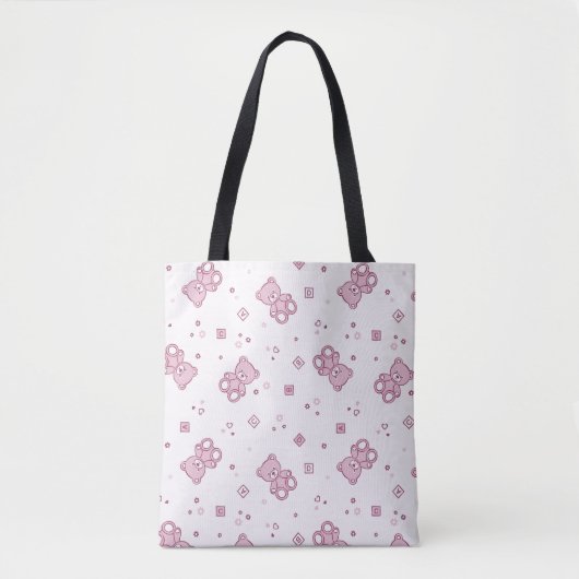 Teddy heeft achtergrond Roze Tote Bag (Voorkant)