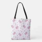 Teddy heeft achtergrond Roze Tote Bag (Achterkant)