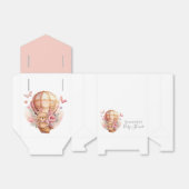 Teddy Hot Air Ballon Pink Barly Wave Box Bedankdoosjes (Uitgevouwen)