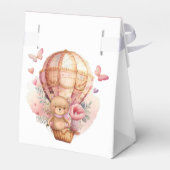 Teddy Hot Air Ballon Pink Barly Wave Box Bedankdoosjes (Achterkant)