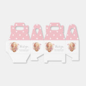 Teddy Hot Air ballon Pink Poka Stippen Bedankdoosjes (Uitgevouwen)